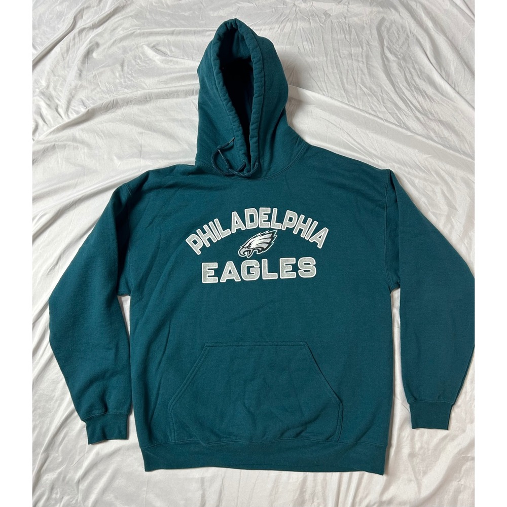NFL Team Apparel Philadelphia Eagles Hoodie Midnight Green Mens Large Graphic L